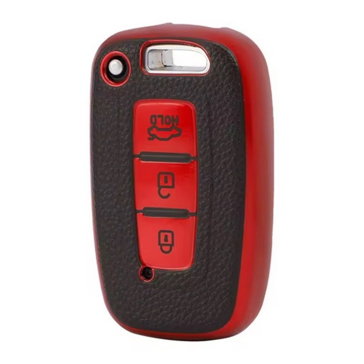 Husa pentru cheie Hyundai Accent Solaris HB20 I30 IX35 Veloster Kia Rio Sportage K2 K3 rosu
