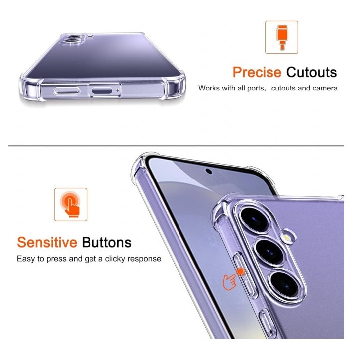 Husa Upzz® Shock Armor Compatibila Cu Samsung Galaxy S26, Protectie Sporita, Silicon, Transparenta