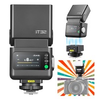 Set Flash Foto Godox iT32 cu X5-N pentru Nikon, Design Detasabil cu Picioare Magnetic si Declansator cu TTL & HSS, Sincron Multi-Flash 2.4G, Baterie Incorporata, Ecran Tactil, cu Difuzor, Filtre, Pungita de Depozitare
