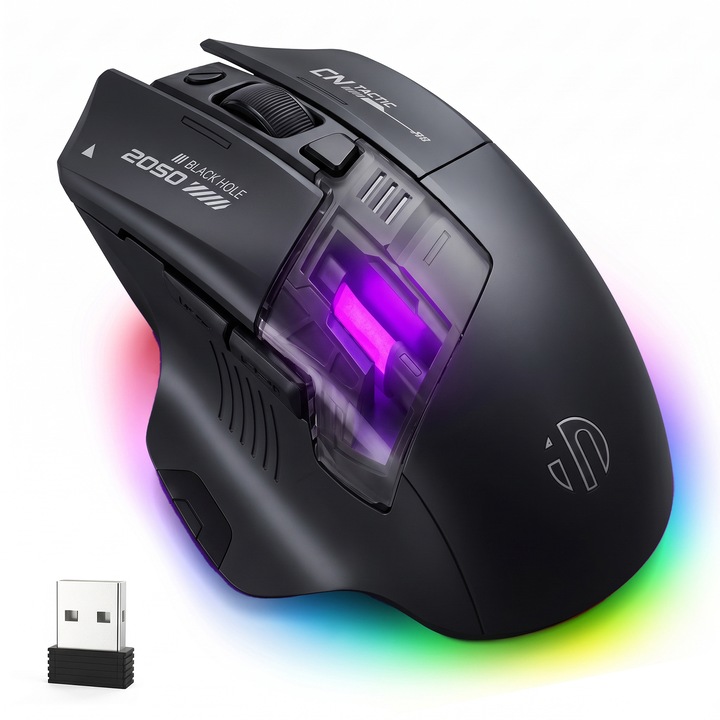 Mouse wireless Dell MS300, 3 butoane, 4 DPI levels - 1000, 1600(default), 2400 si 4000, Swift Pair, negru