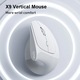 Вертикална безжична ергономична мишка, QOVA®, свързване чрез Bluetooth 5.0 & USB 2.4GHz, безшумна, 2400 DPI регулируема, USB-C презареждаема, съвместима с Windows/Mac/Linux, безжична офис мишка, бързо Plug & Play свързване, ергономичен ъгъл от 58°, бяла