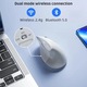 Вертикална безжична ергономична мишка, QOVA®, свързване чрез Bluetooth 5.0 & USB 2.4GHz, безшумна, 2400 DPI регулируема, USB-C презареждаема, съвместима с Windows/Mac/Linux, безжична офис мишка, бързо Plug & Play свързване, ергономичен ъгъл от 58°, бяла