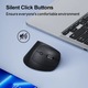 Вертикална безжична ергономична мишка, QOVA®, Свързване чрез Bluetooth 5.0 & USB 2.4GHz, Тиха, 2400 DPI Регулируема, Акумулаторна USB-C, Съвместима с Windows/Mac/Linux, Безжична офис мишка, Бързо Plug & Play свързване, Ергономичен ъгъл от 58°, Черна