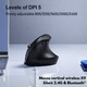Вертикална безжична ергономична мишка, QOVA®, Свързване чрез Bluetooth 5.0 & USB 2.4GHz, Тиха, 2400 DPI Регулируема, Акумулаторна USB-C, Съвместима с Windows/Mac/Linux, Безжична офис мишка, Бързо Plug & Play свързване, Ергономичен ъгъл от 58°, Черна