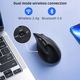 Вертикална безжична ергономична мишка, QOVA®, Свързване чрез Bluetooth 5.0 & USB 2.4GHz, Тиха, 2400 DPI Регулируема, Акумулаторна USB-C, Съвместима с Windows/Mac/Linux, Безжична офис мишка, Бързо Plug & Play свързване, Ергономичен ъгъл от 58°, Черна