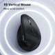 Вертикална безжична ергономична мишка, QOVA®, Свързване чрез Bluetooth 5.0 & USB 2.4GHz, Тиха, 2400 DPI Регулируема, Акумулаторна USB-C, Съвместима с Windows/Mac/Linux, Безжична офис мишка, Бързо Plug & Play свързване, Ергономичен ъгъл от 58°, Черна