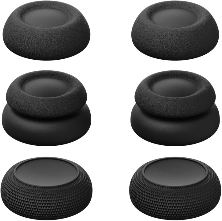 Capace joystick pentru PlayStation Portal (Set de 6), negru, material texturat, protectie imbunatatita