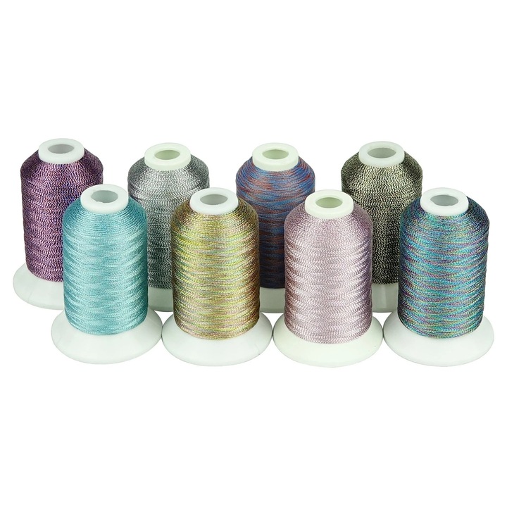 Set Ata De Brodat 8 Bobine, 500 m, Culori Metalice Bohemia