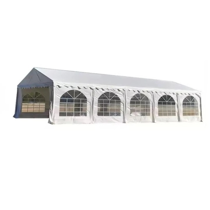 Cort Evenimente TOP CORTURI®, 4x10 M, Cort Petrecere Impermeabil, Cort Evenimente Cu Cadru Otel Galvanizat, Cort Petrecere Profesional Cu Pereti Laterali Detasabili, Pentru Nunti, Petreceri, Gradina, Festival, Alb