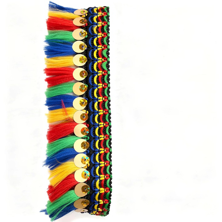 Dekoratív szalagos rojtok, többszínű, 2cm x 100cm