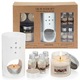 Комплект за ароматерапия Home Styling Collection, 8 части, керамика, 4 ароматни масла 10 мл, 2 чаени свещи