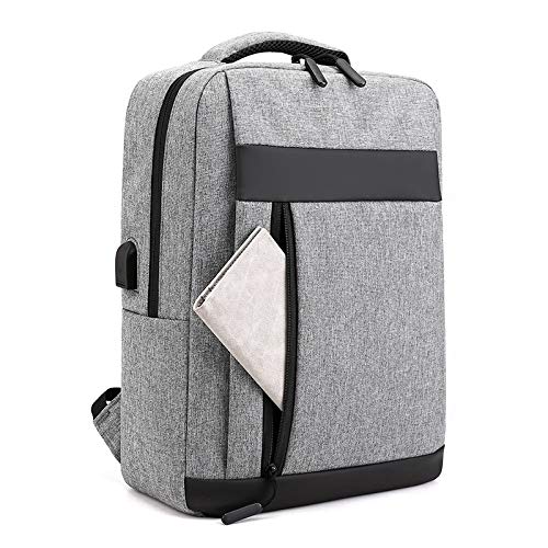 Rucsac Multifunctional pentru laptop pana la 15,6 inch, Design Slim, Port USB, 7 Compartimente, Bretele ajustabile, culoare Gri