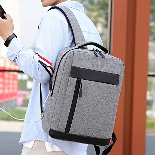 Rucsac Multifunctional pentru laptop pana la 15,6 inch, Design Slim, Port USB, 7 Compartimente, Bretele ajustabile, culoare Gri