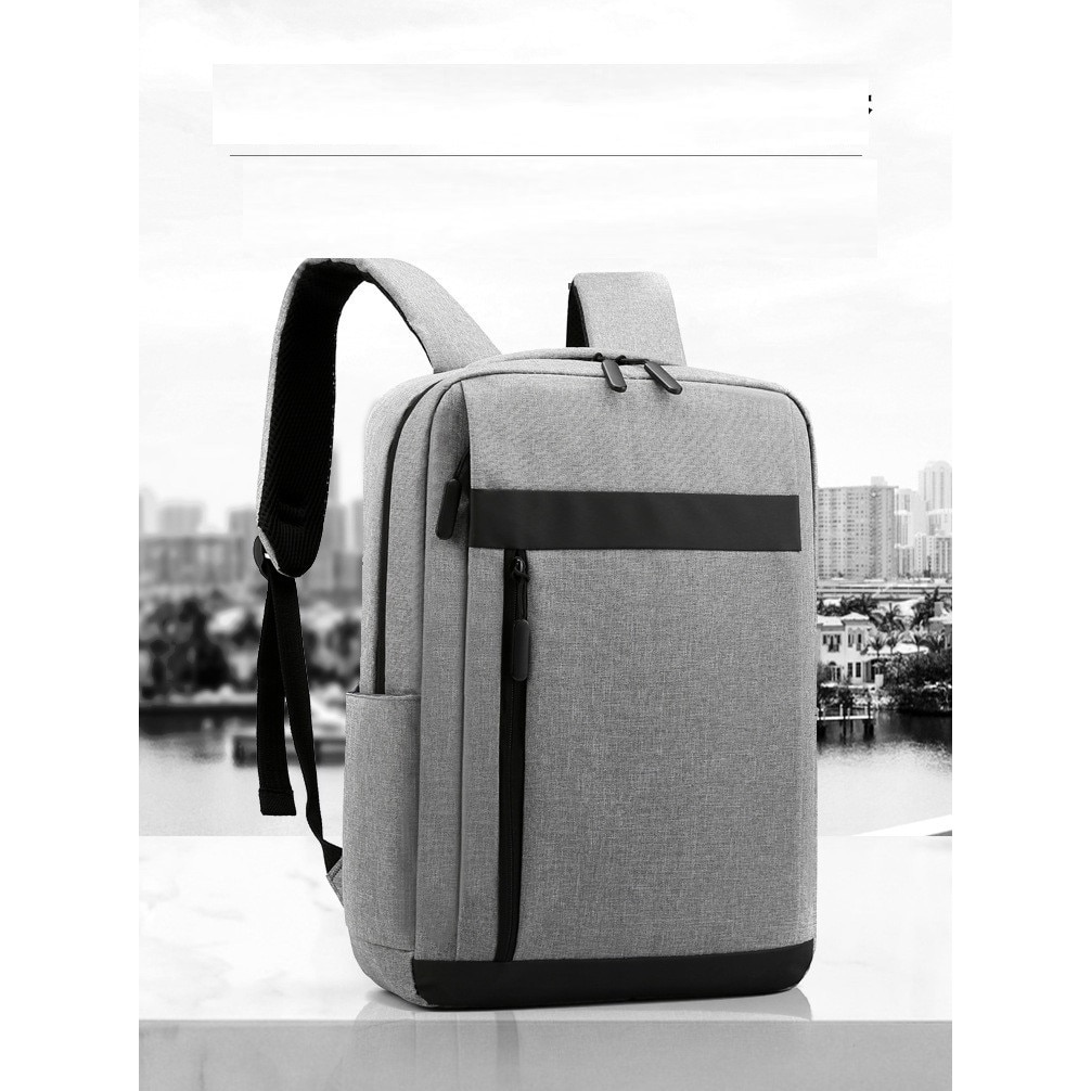 Rucsac Multifunctional pentru laptop pana la 15,6 inch, Design Slim, Port USB, 7 Compartimente, Bretele ajustabile, culoare Gri