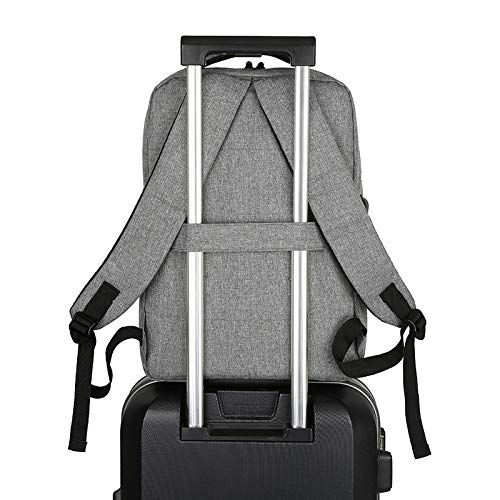 Rucsac Multifunctional pentru laptop pana la 15,6 inch, Design Slim, Port USB, 7 Compartimente, Bretele ajustabile, culoare Gri