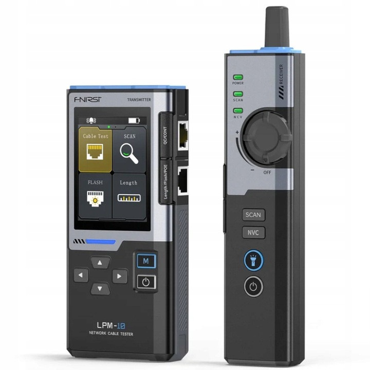 Tester de cabluri de retea FNIRSI LPM-10A — instrument multifunctional pentru cabluri de retea cu localizare, PoE, PING, Wiremap si detectie NCV