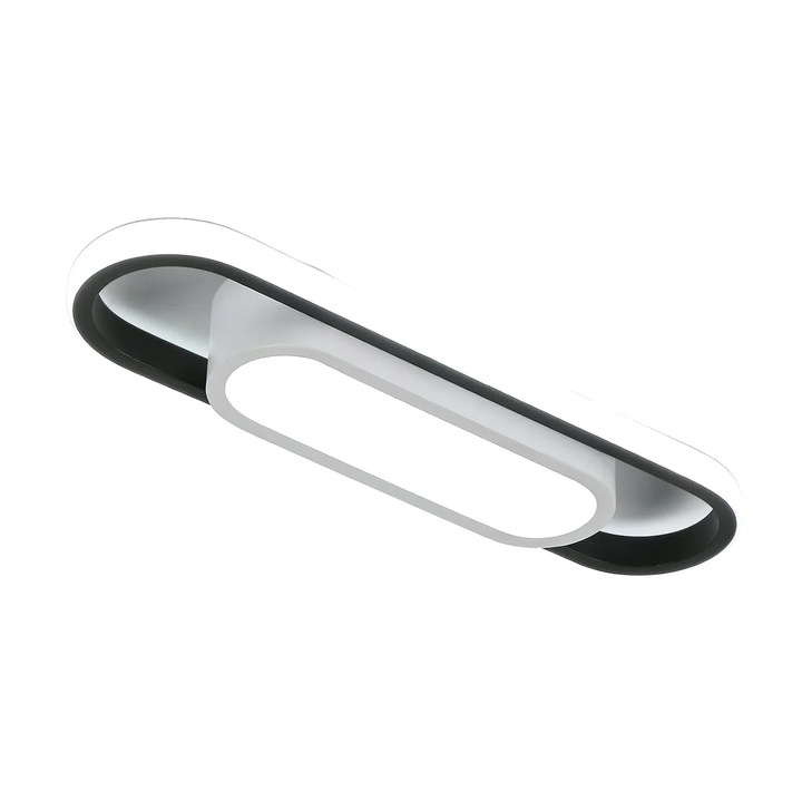 LED mennyezeti lámpa, modern design, energiahatékony, fekete, 40x12cm