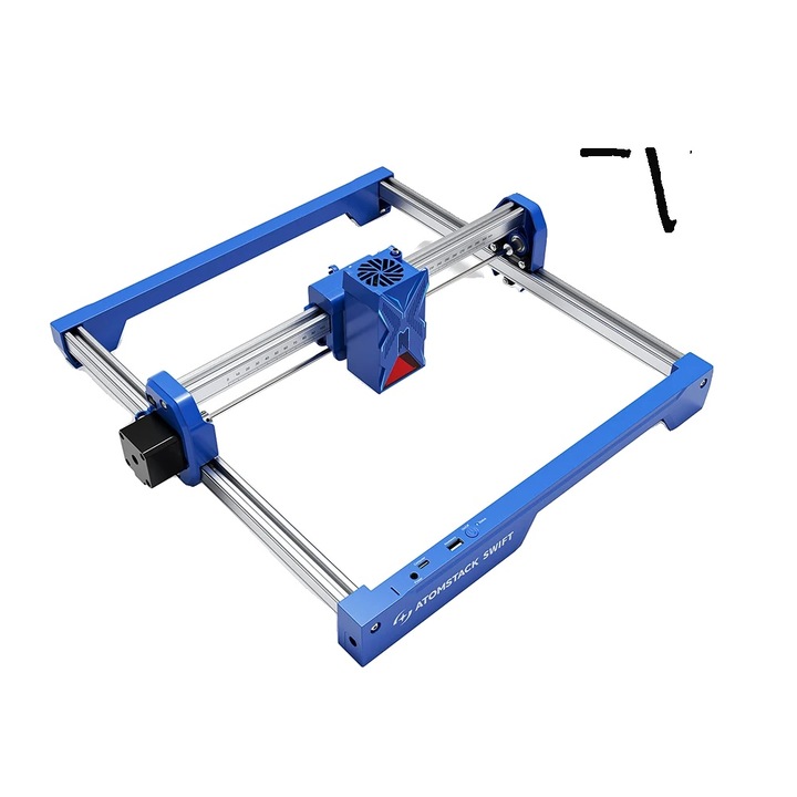 Masina de gravat laser, Swift Blue 7W, 10000 mm/min, 49.5x24.5x12cm, conectivitate WiFi, USB