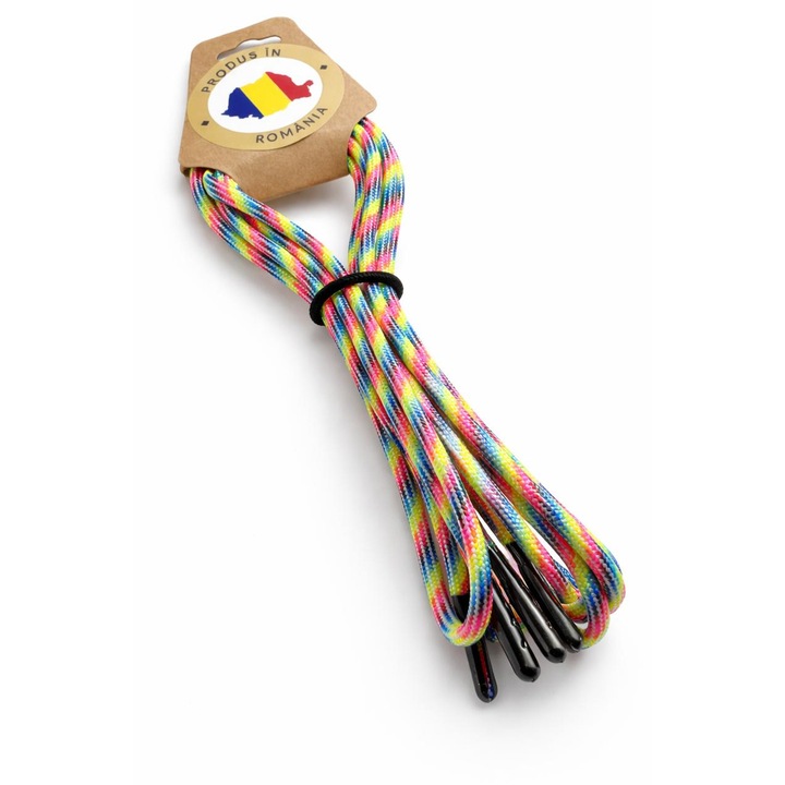 Sireturi Incaltaminte Paracord 550, 160 cm, Multicolor, 4mm, Trekker