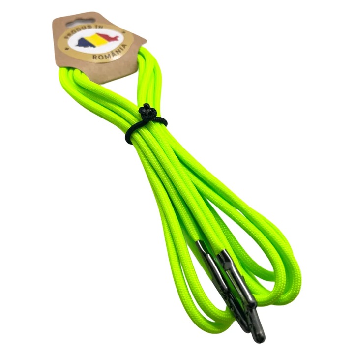 Sireturi Incaltaminte, Paracord 550, 4MM, 160 CM, Trekker, Verde Neon, Safety Green