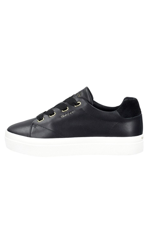 Gant, Pantofi sport cu talpa flatform Avona, Negru/Alb optic