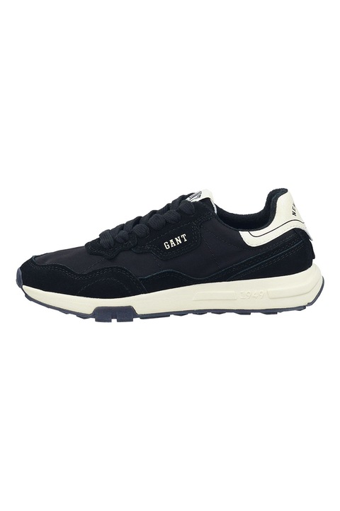 Gant, Youtron sneaker nyersbőr betétekkel, Csontszín/Fekete