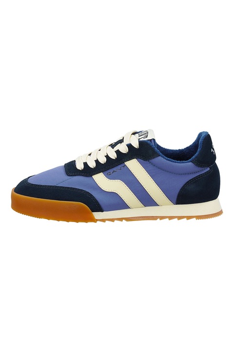 Gant, Baylle nyersbőr sneaker textilrészletekkel, Csontszín/Világoskék/Tengerészkék