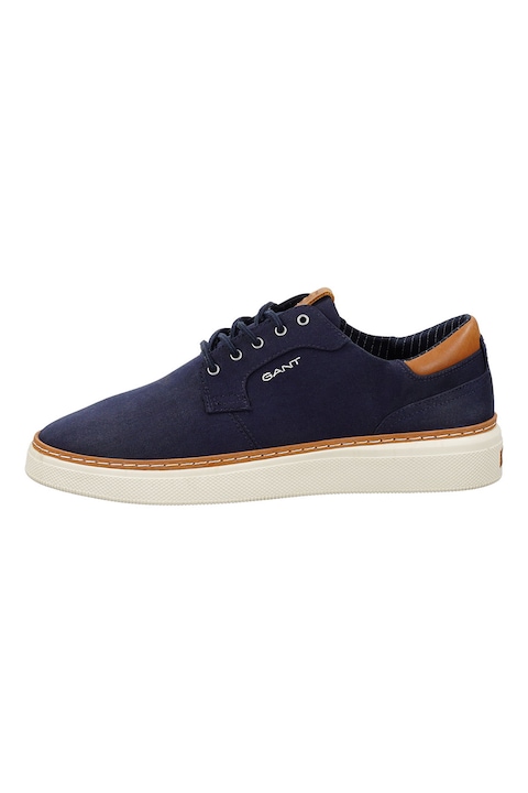 Gant, San Prep lyocellsneaker bőrrészlettel, Karamellbarna/Tengerészkék
