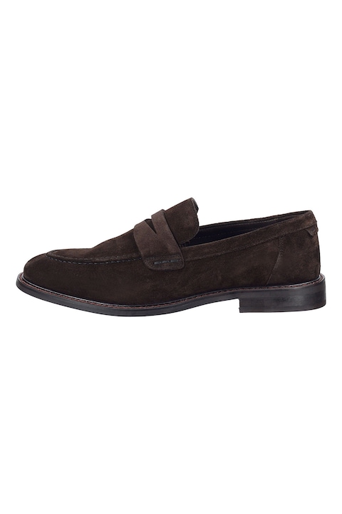 Gant, Pantofi loafer din piele intoarsa Lozham, Maro inchis
