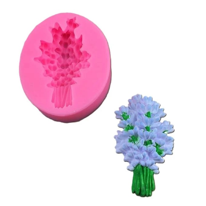 Matrita de silicon, Milmatt, Buchet Lavanda, 71 x 42 x 20 cm