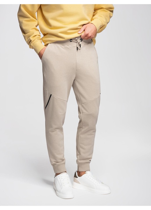 Ombre OM-PASK-0280 Jogger melegítőnadrág, Bézs