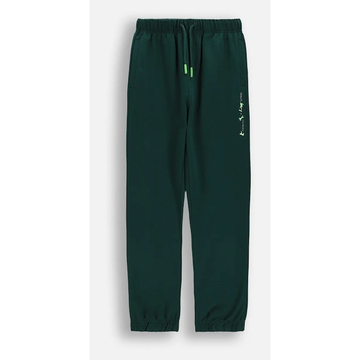 Pantaloni trening Coccodrillo, verzi, 146 cm, pentru baieti, croi regular