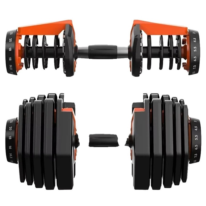 Haltere ajustabile, 40KG, design compact, materiale durabile