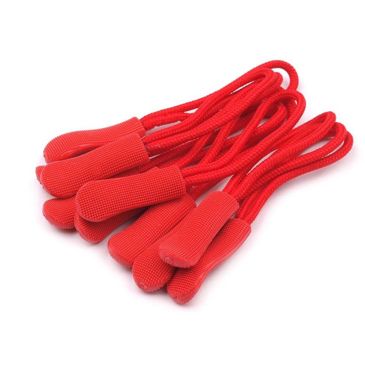 Set 10 Accesorii Fermoar, rosu, 66mm, 25x9mm