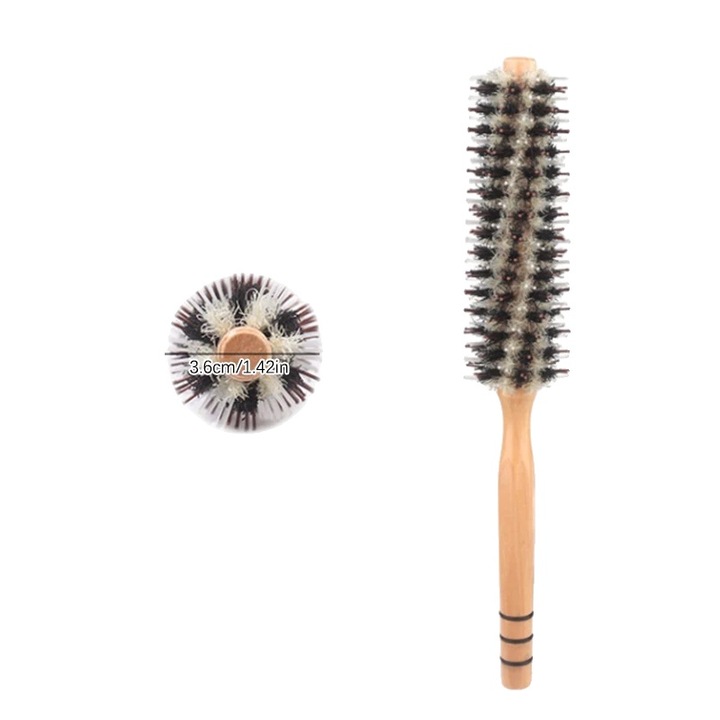 Perie de par, bristle natural, design ergonomic, 26cm, set S