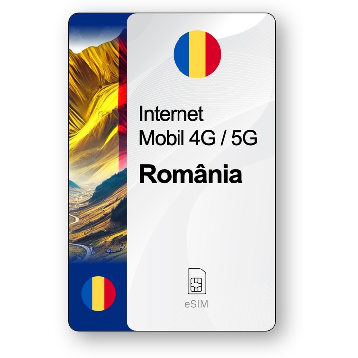 ESIM Internet Romania, valabil 7 zile, trafic 5 GB