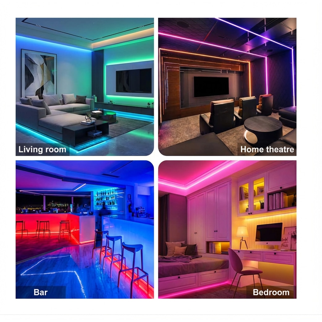 Banda LED RGB 5 m cu telecomanda, alimentare USB, pentru interior si ...