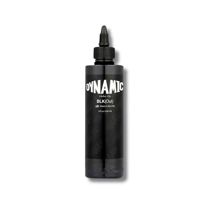 Tus pentru tatuaj Dynamic BLK(Out) 240ml, negru, special pentru lucrări de blackout