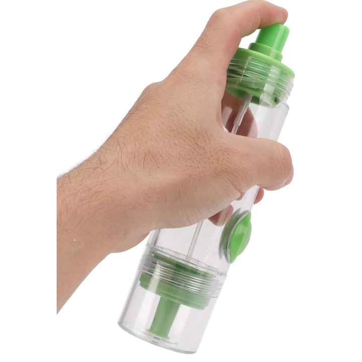 Dispenser 2 in 1 Oil Drop Doty®, cu pulverizator, pentru ulei, otet sau alte lichide, dubla functie de pulverizare si curgere, usor de utilizat, transportat si curatat, 80ml