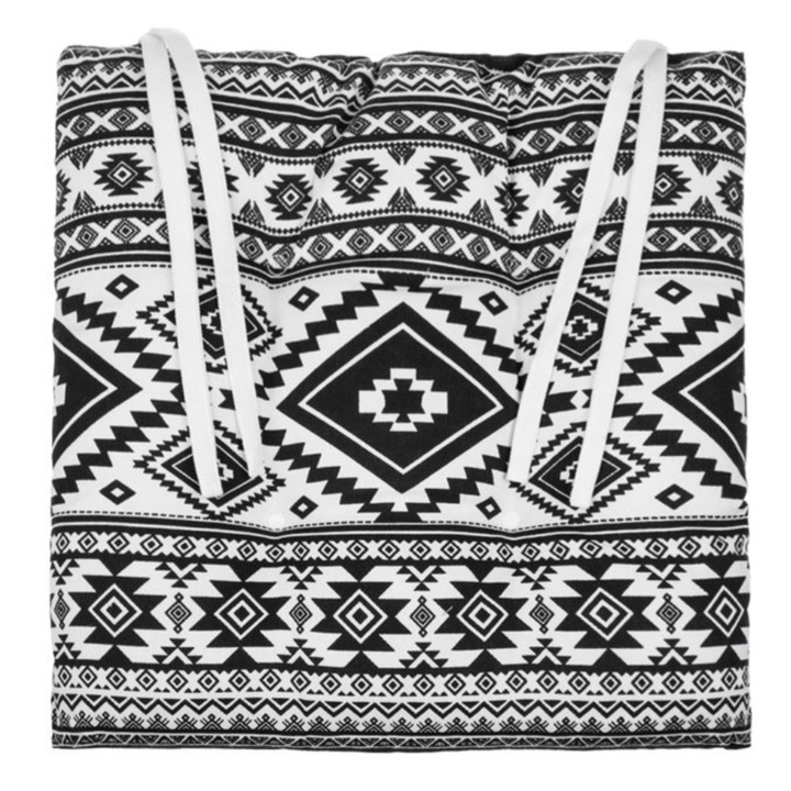 Perna pentru scaun, model Aztec, alb/negru, 42x42x7cm