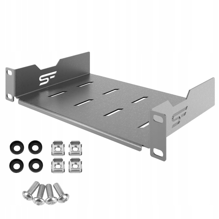 Raft standard RACK 1U 10" 150 mm tabla galvanizata groasa StalFlex