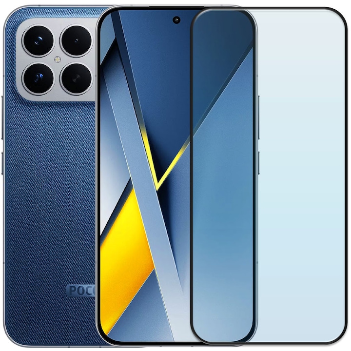 Folie din sticla securizata pentru Xiaomi Poco F8 Ultra, HAMSTERBOX Glass Shield, Protectie completa ecran, Full face, Aplicare rapida, Case Friendly, Transparenta