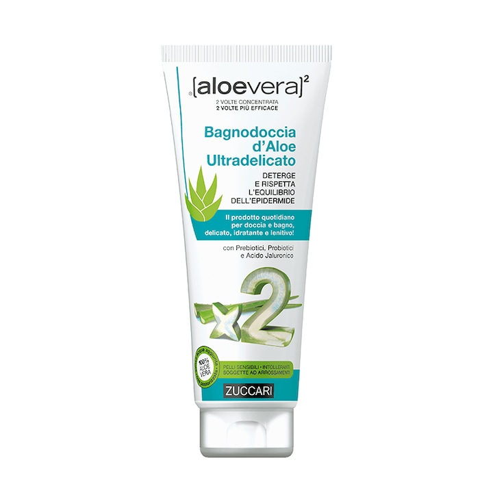 Aloe Vera tusfürdő, Zuccari, 250 ml, ultra gyengéd, hialuronsavval