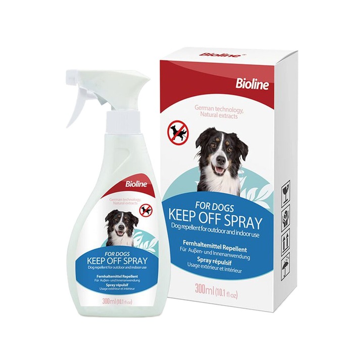 Spray repelent pentru câini Bioline Keep Off 300ml, eficient, ușor de utilizat