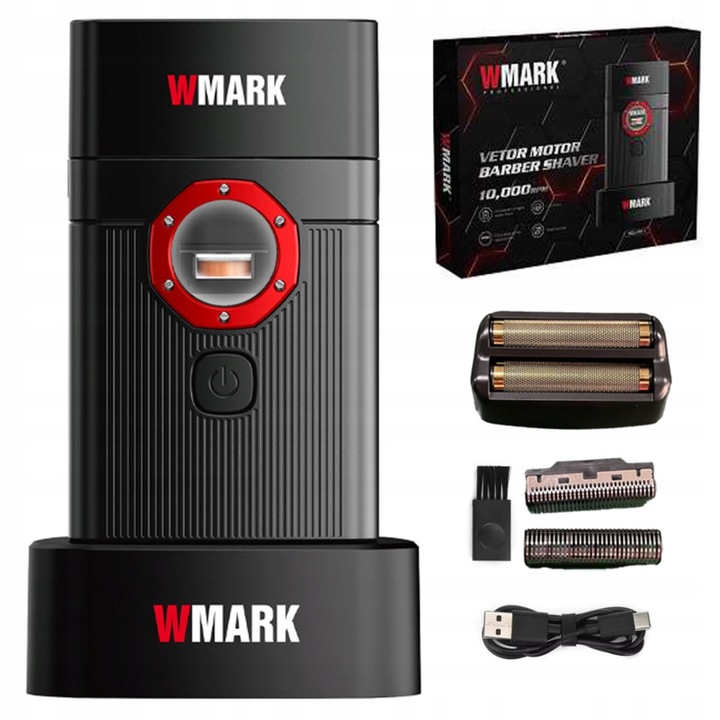 Aparat de Ras si Barbierit Electric, Profesional, BIRAI Spider 911, Motor 10.000 RPM, Shaver cu Lame Flotante, Type-C, Ergonomic, Autonomie 150 Min, Aparat Ras cu Utilizare Umed si Uscat, Wet & Dry, IPX7, Stand, Shaver Electric, Cap Magnetic, Negru