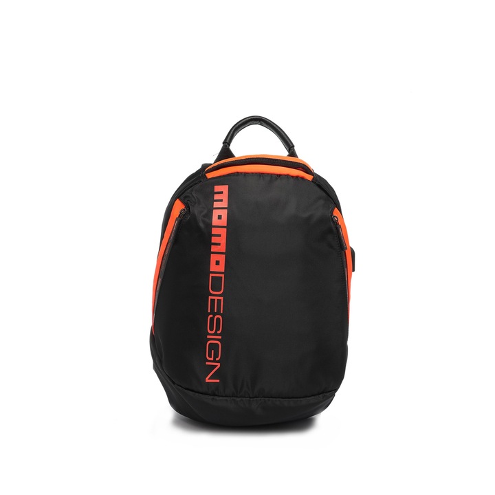 MOMO DESIGN, Rucsac cu imprimeu text Kryos Elite, Negru, Portocaliu