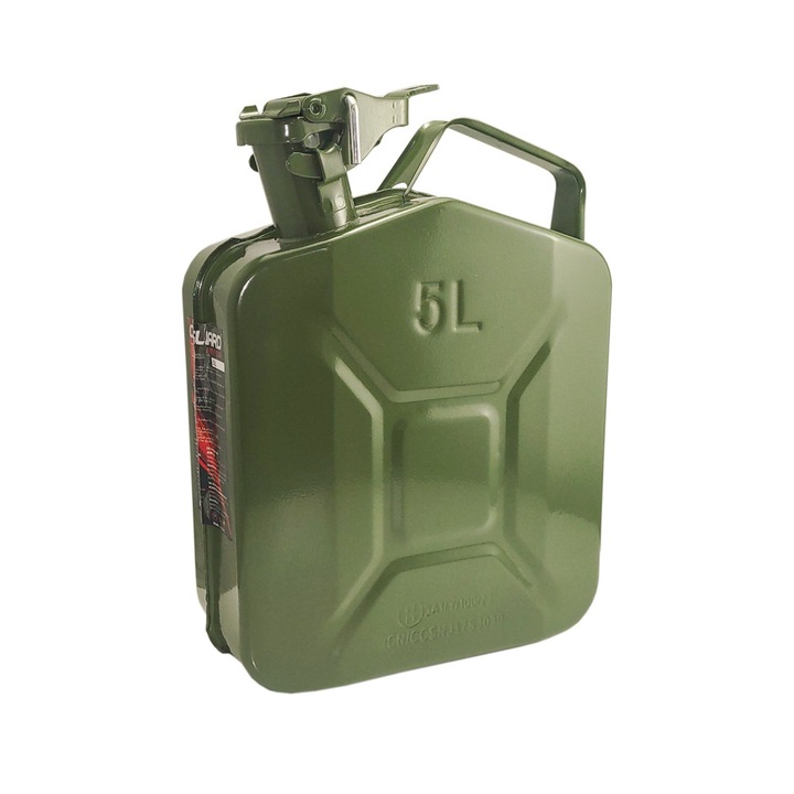 Carguard fém üzemanyagkanna, 5L, 24x11.5x31cm, 0.6mm, súly 1.24kg