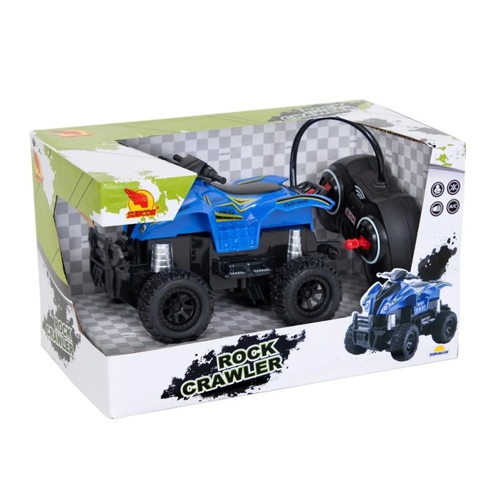Távirányítós ATV gyerekeknek, Suncon Rock Crawler, kék, 1:28, teljes készlet