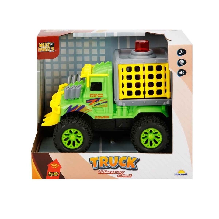 Avaleea Maxx Wheels játék teherautó, hangokkal és fényekkel, zöld, 17x11x14cm