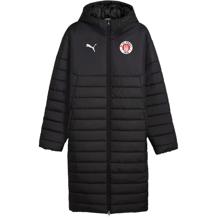 Geacă sport bărbați Puma TeamFINAL Bench, negru-alb, XL